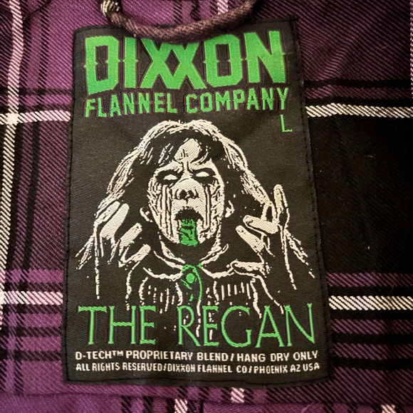 DIXXON Purple and Black Plaid Button-Down Shirt women’s size L THE REGAN - Picture 2 of 2